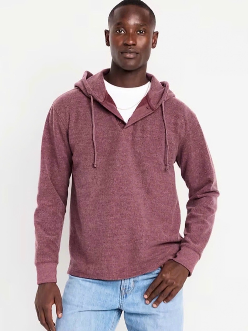 OLD NAVY Men’s Plush Rugby Pullover Hoodie NEW L